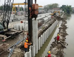 dinding tiang pancang penahan tanah